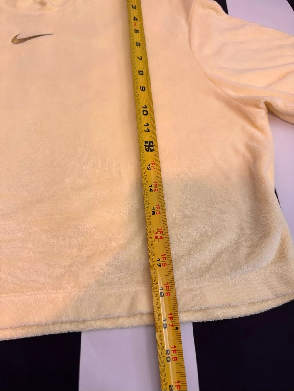 Nike Yellow Cropped Sweatshirt with Gold Swoosh